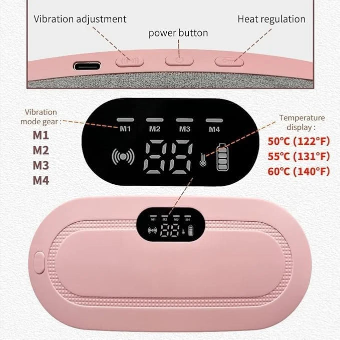 Menstrual Rechargeable Heating Pad for Period Pain, 3 Heat Level & 3 Vibration Mode Slimming Machine