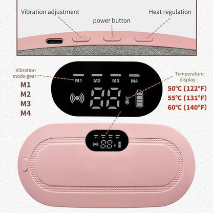 Menstrual Rechargeable Heating Pad for Period Pain, 3 Heat Level & 3 Vibration Mode Slimming Machine