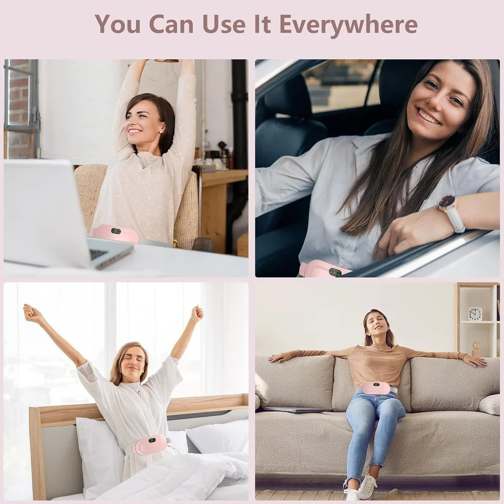 Menstrual Rechargeable Heating Pad for Period Pain, 3 Heat Level & 3 Vibration Mode Slimming Machine