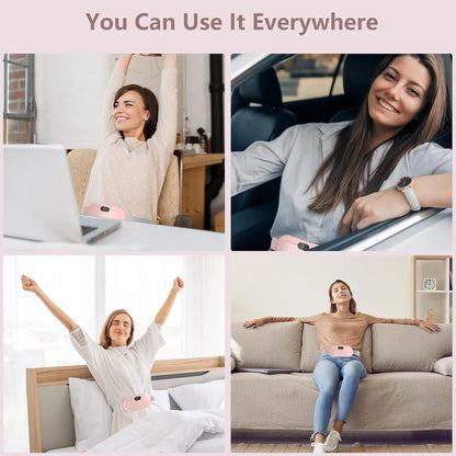 Menstrual Rechargeable Heating Pad for Period Pain, 3 Heat Level & 3 Vibration Mode Slimming Machine