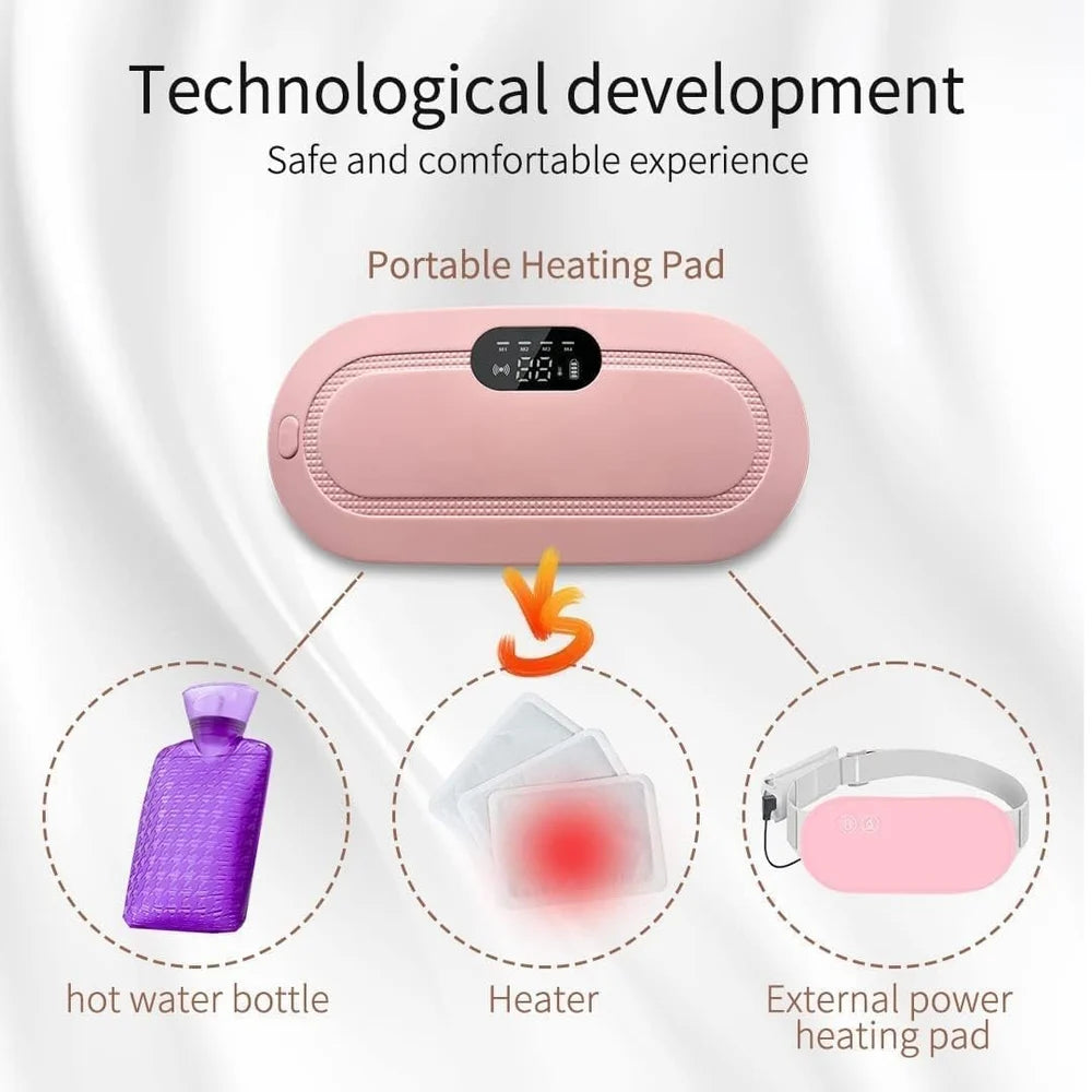 Menstrual Rechargeable Heating Pad for Period Pain, 3 Heat Level & 3 Vibration Mode Slimming Machine